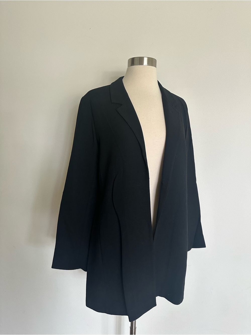 Vintage Eileen Fisher Rayon Wool Blend Open Blazer S